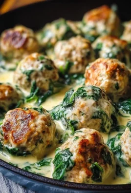 Southern Style Baked Chicken Ricotta Meatballs with Spinach Alfredo