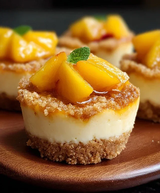 Peach Cobbler Mini Cheesecakes