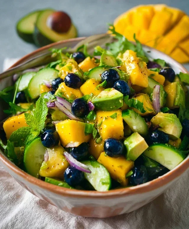 Mango Cucumber Salad with Blueberry and Avocado
