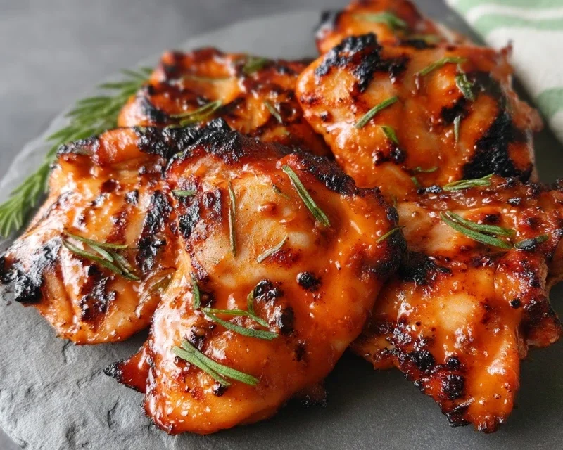 Grilled Honey Buffalo Chicken Thighs