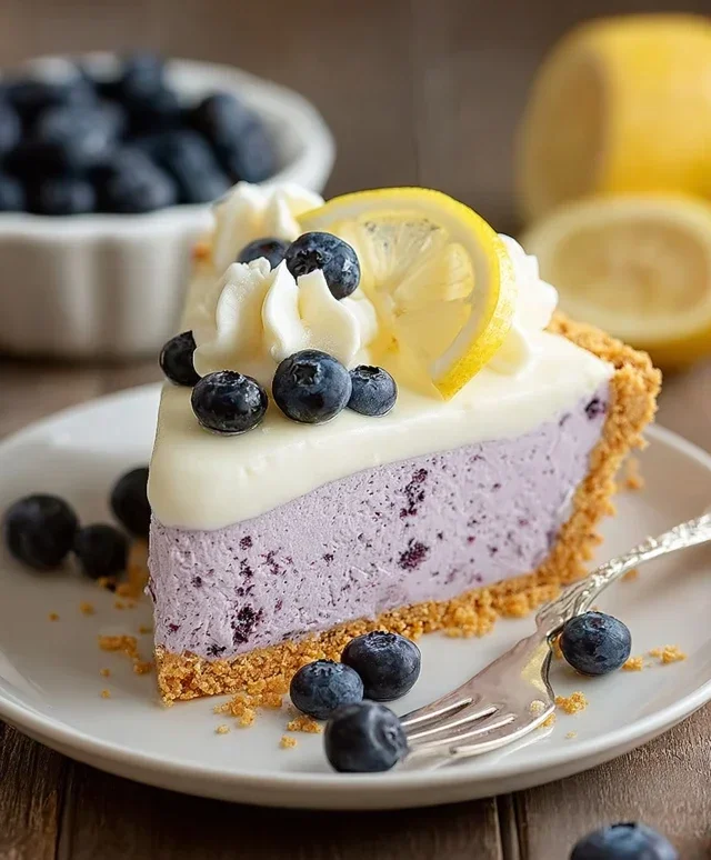 No Bake Lemon Blueberry Pie