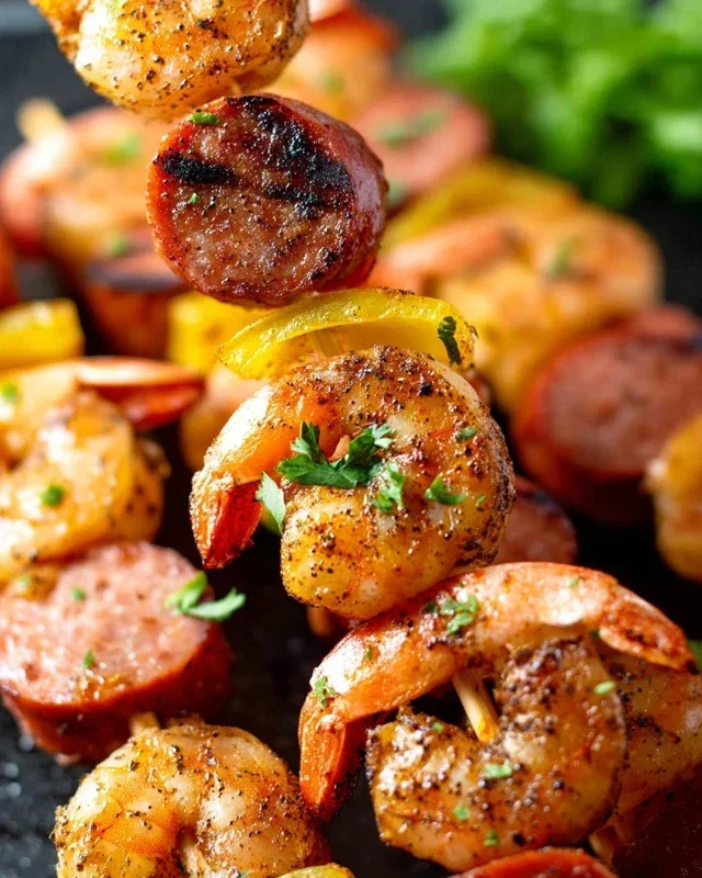 Sausage and Shrimp Kabobs