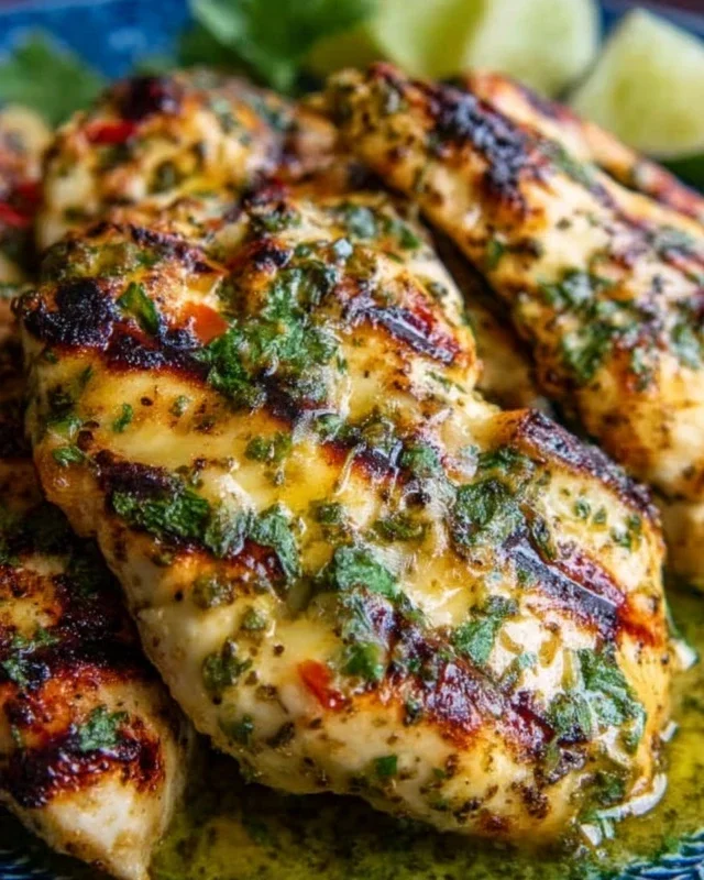 Grilled Salsa Verde Pepper Jack Chicken