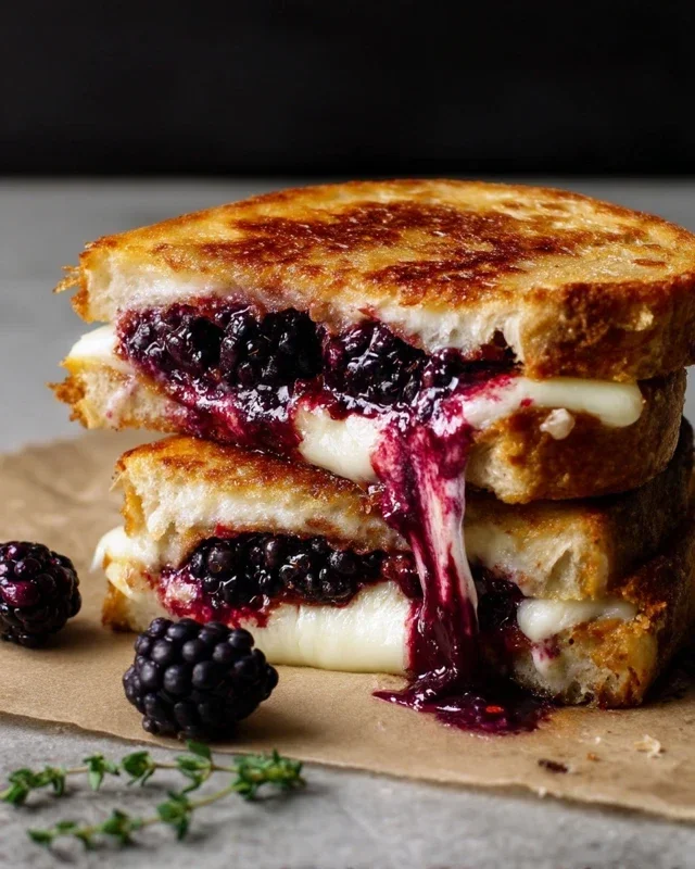 Blackberry Balsamic and Brie Grilled Cheese