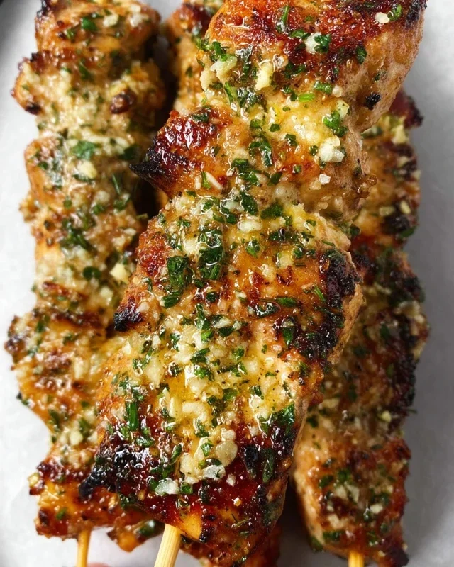 Garlic Parmesan Chicken Skewers