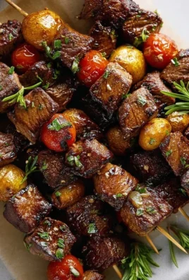 Rosemary Garlic Steak Kebabs