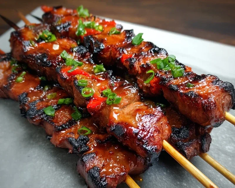 BBQ Beef Skewers with Filipino BBQ Marinade