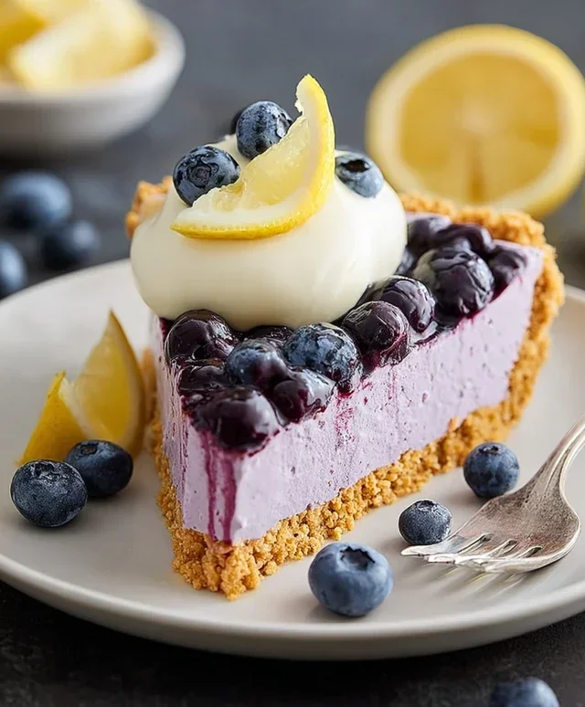 No Bake Lemon Blueberry Pie