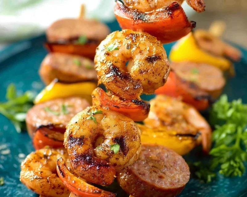 Sausage and Shrimp Kabobs