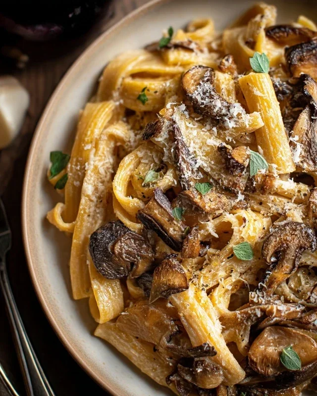Caramelized Leek and Mushroom Gruyere Pasta