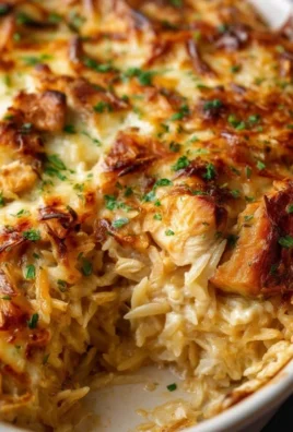 French Onion Chicken Orzo Casserole