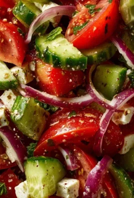 Mediterranean Salad with Cucumber, Tomato and Onion