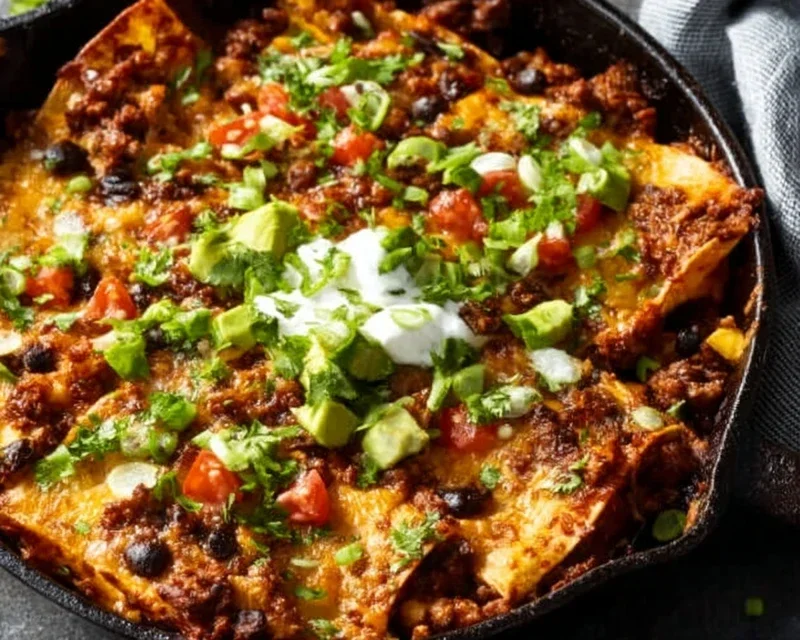 Beef Skillet Enchiladas