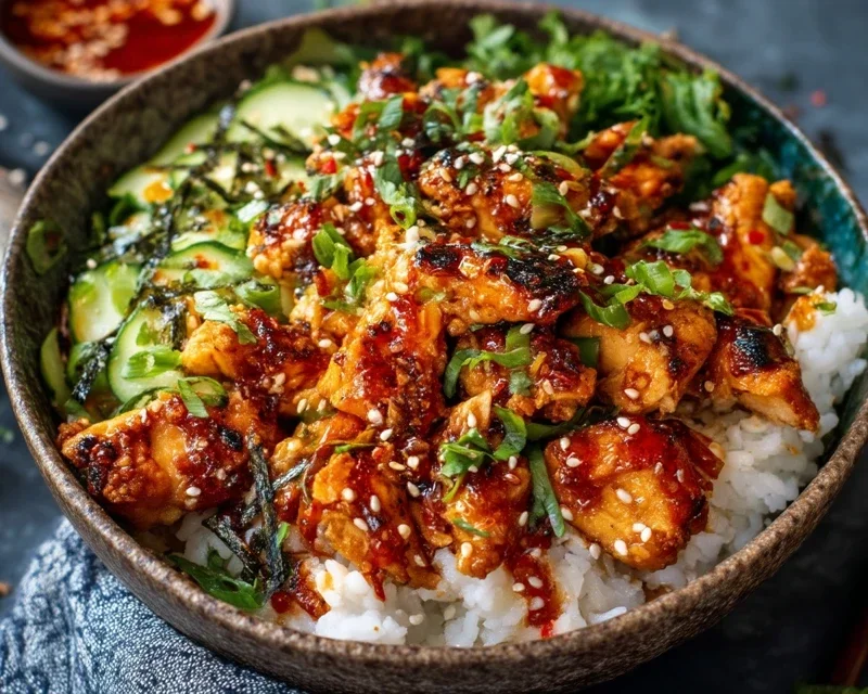 Spicy Honey Gin Extract Extractger Chicken Bowls With Yum Yum Sauce