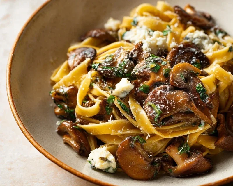 Caramelized Leek and Mushroom Gruyere Pasta