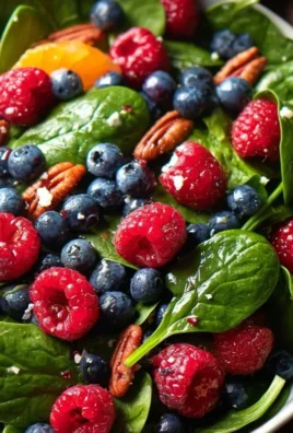 Berry Spinach Salad with Blueberries and Raspberries