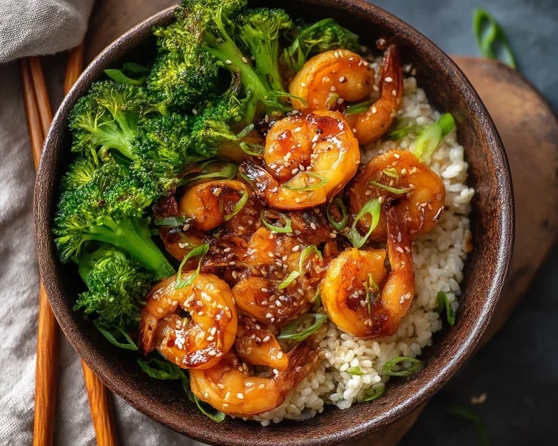 Honey Garlic Shrimp Bowls