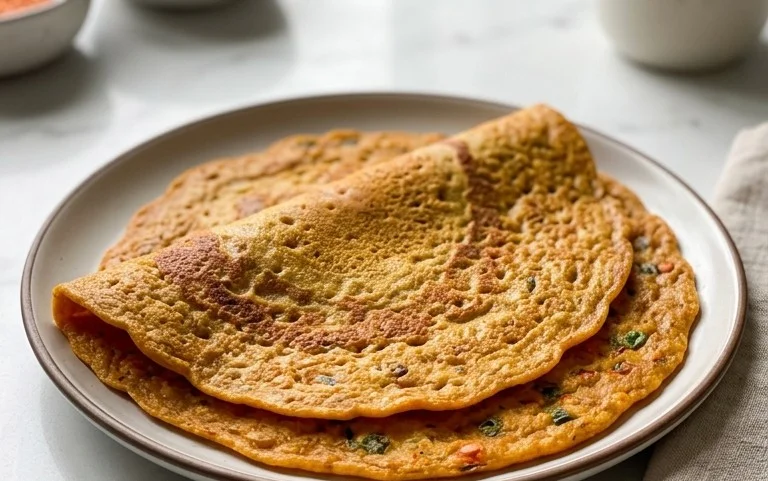 Masoor Dal Chilla | Savory Red Lentil Pancakes