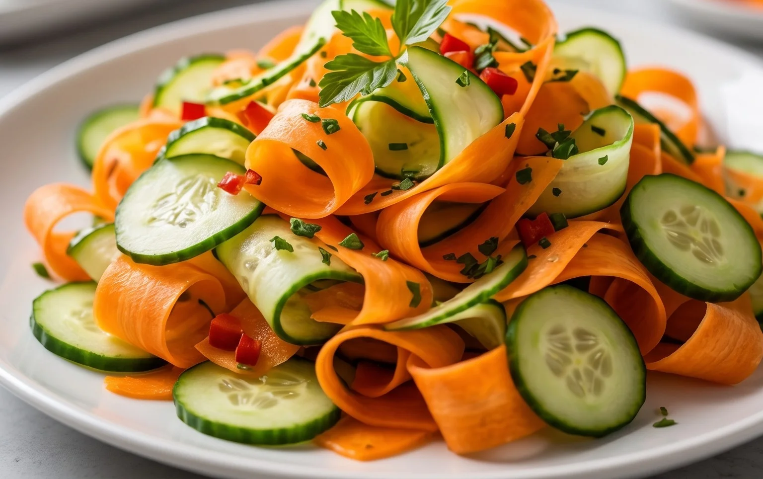 Carrot and Cucumber Ribbon Salad