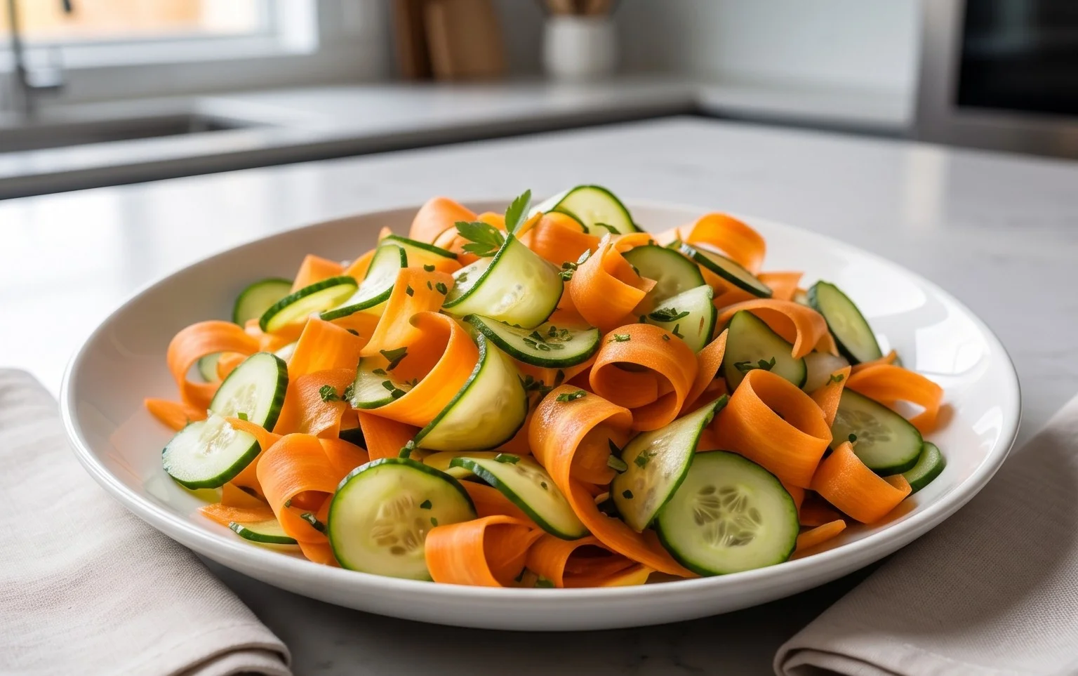 Carrot and Cucumber Ribbon Salad