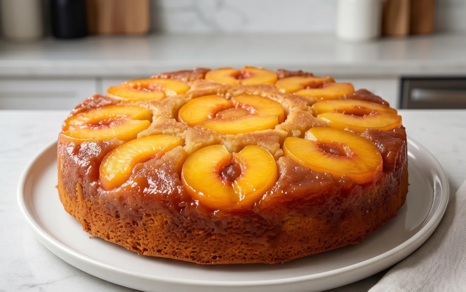 Peach Upside-Down Cake Recipe