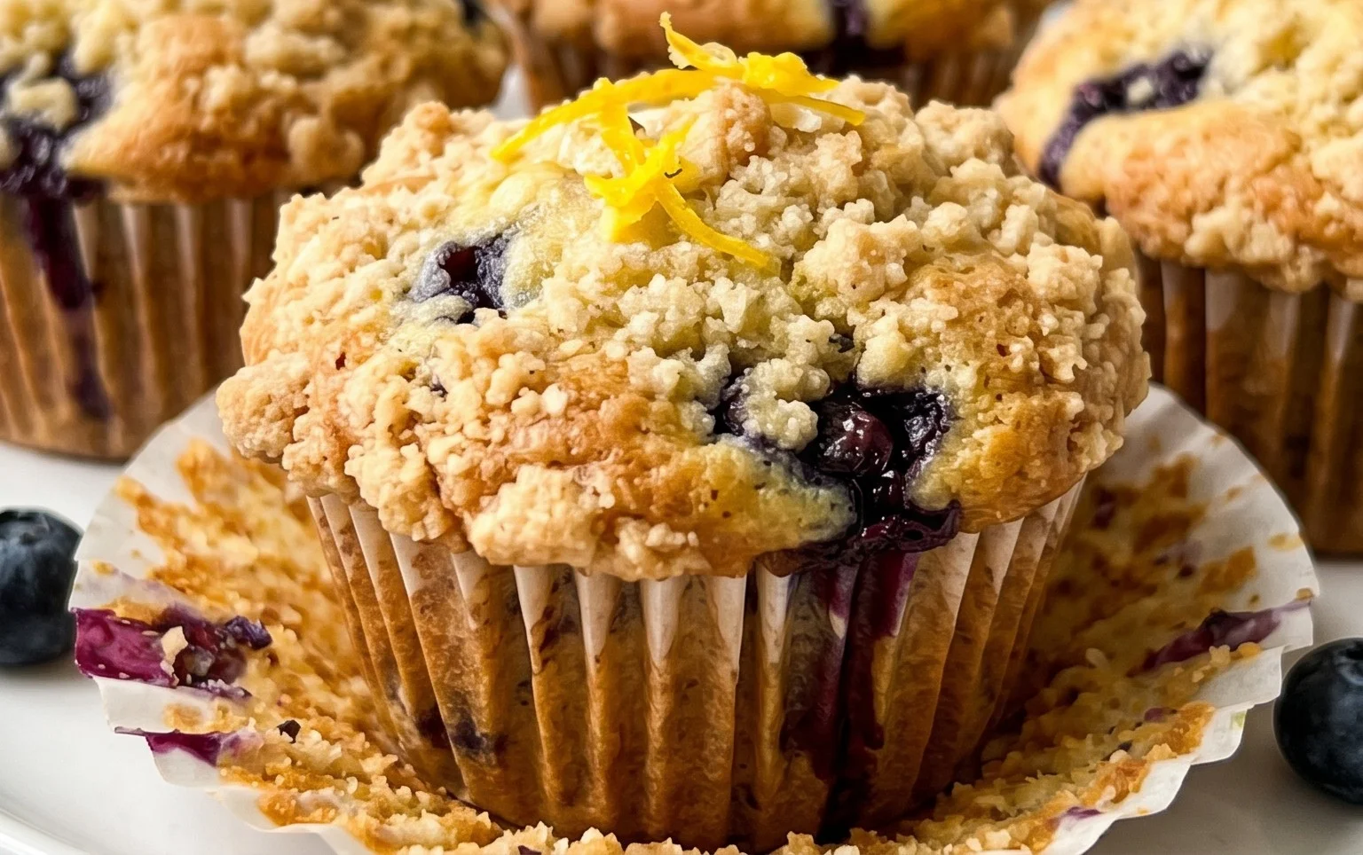 Lemon Blueberry Streusel Muffins