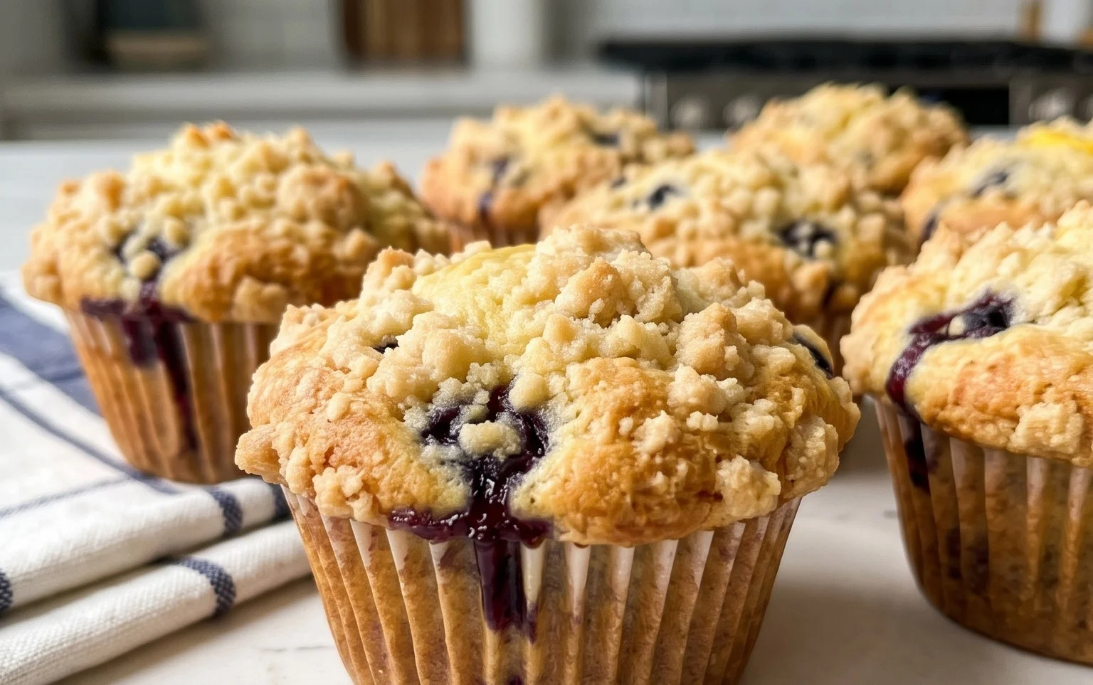 Lemon Blueberry Streusel Muffins