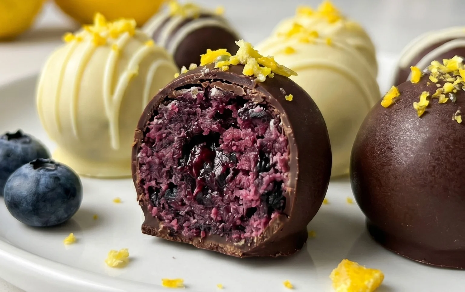 LEMON BLUEBERRY TRUFFLES