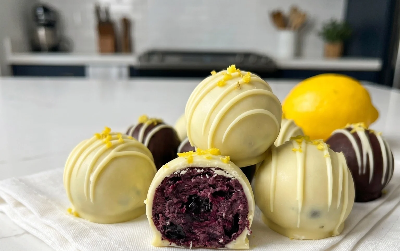 Lemon Blueberry Truffles