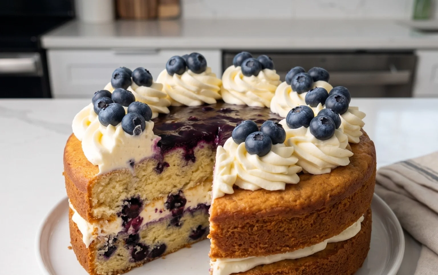 Nova Scotia Blueberry Cream Cake