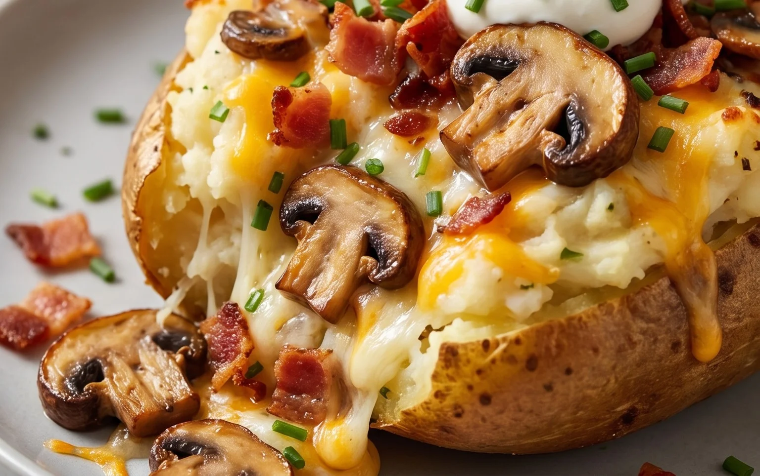The Ultimate Stuffed Baked Potatoes with Mushrooms