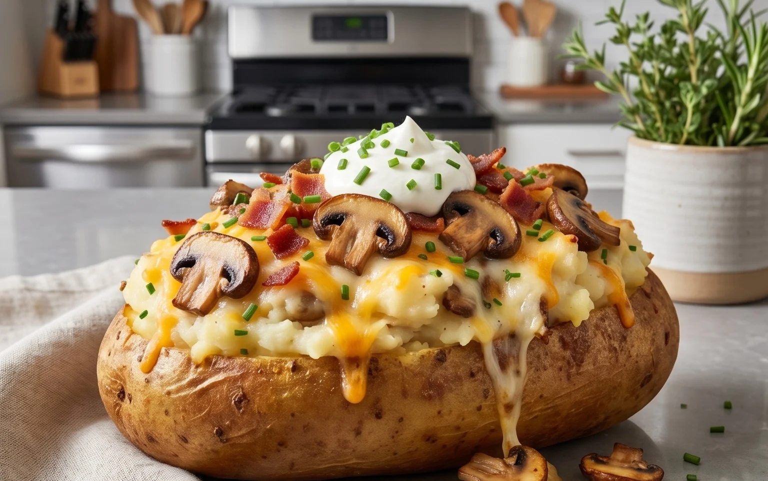 The Ultimate Stuffed Baked Potatoes with Mushrooms