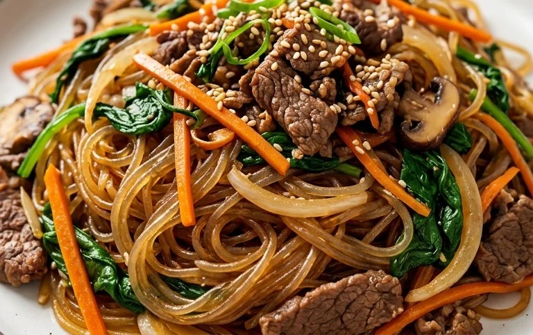 Japchae (Korean Glass Noodle Stir Fry)