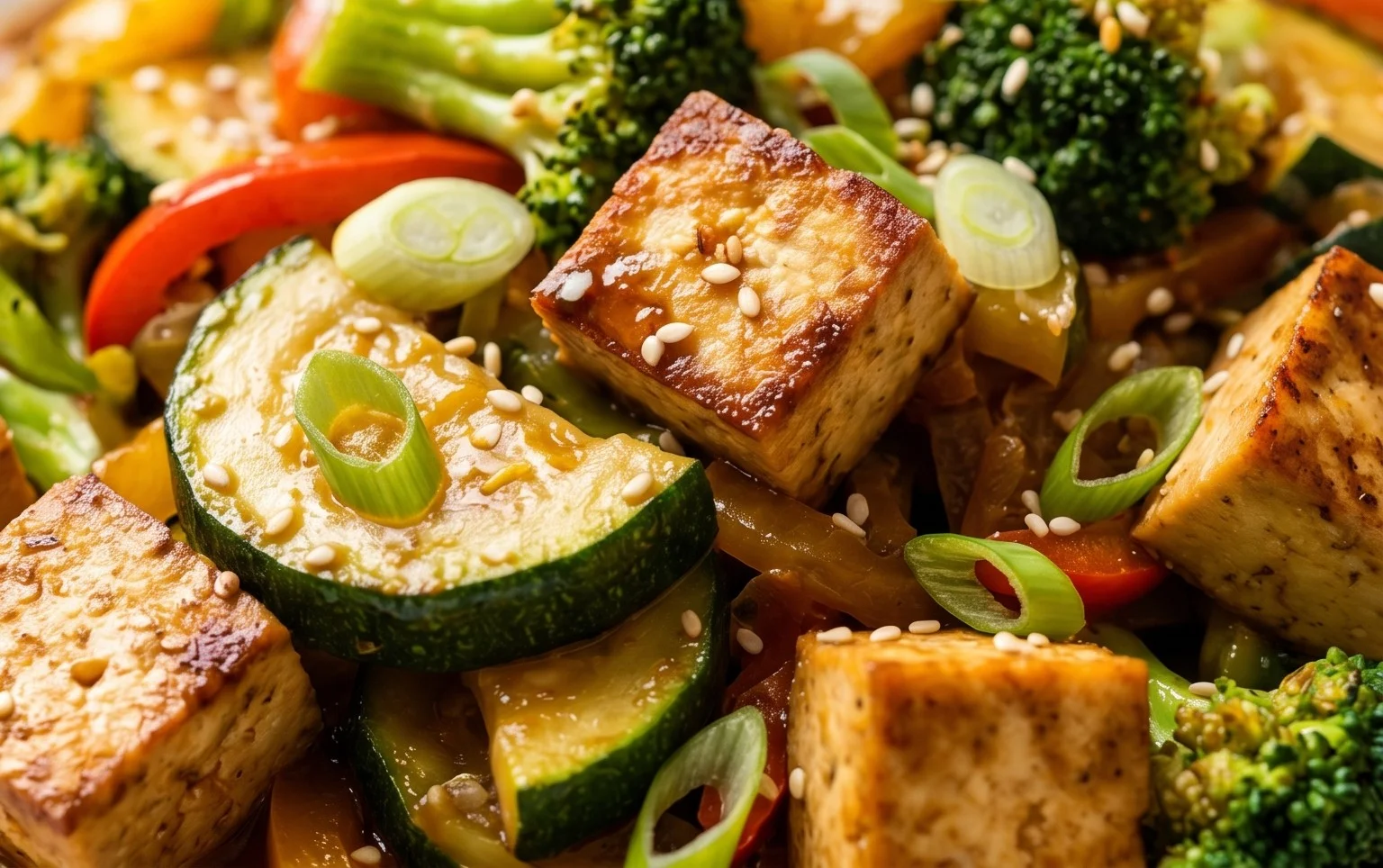 Zucchini Stir Fry With Tofu (Vegan)