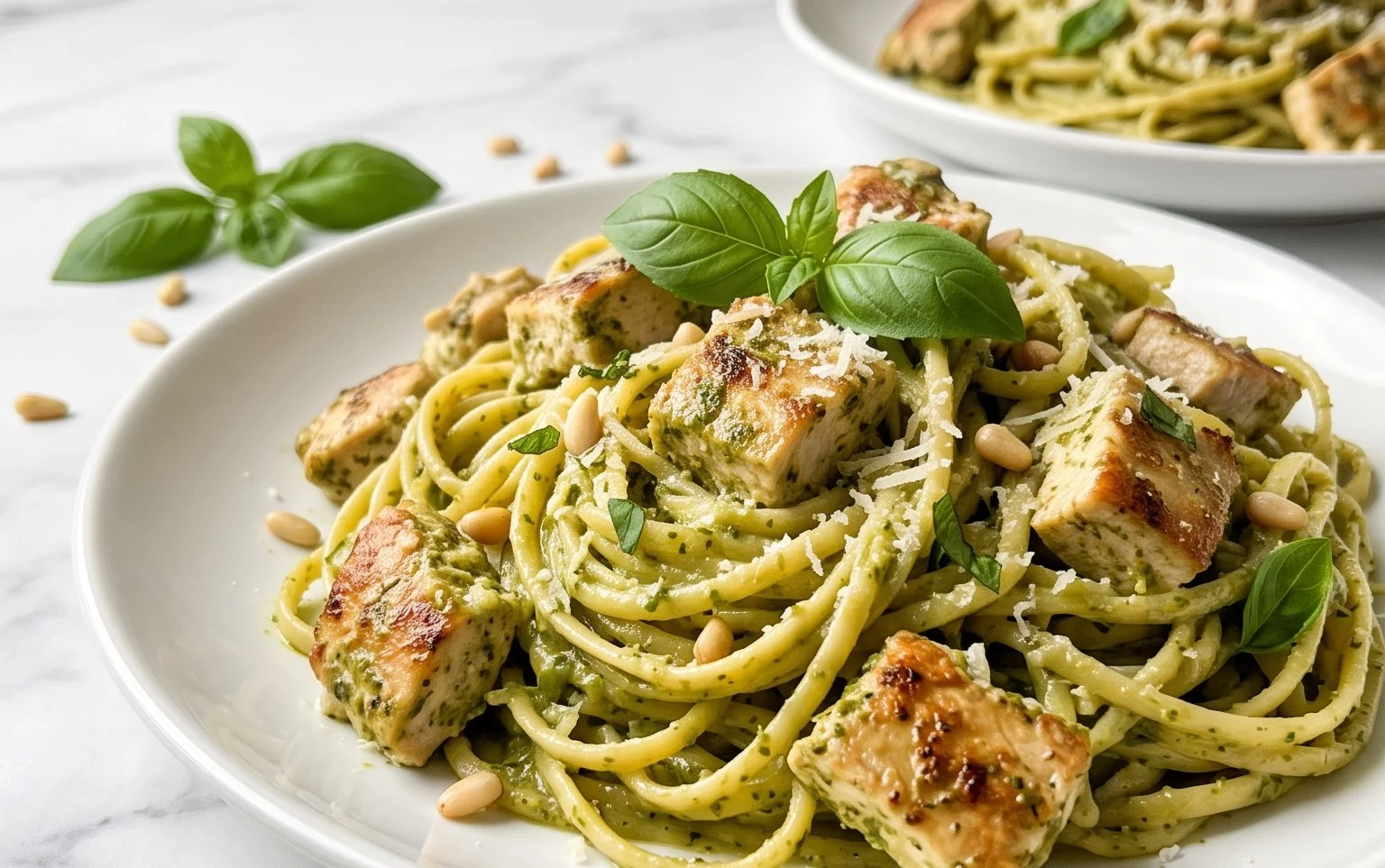 Creamy Chicken Pesto Pasta