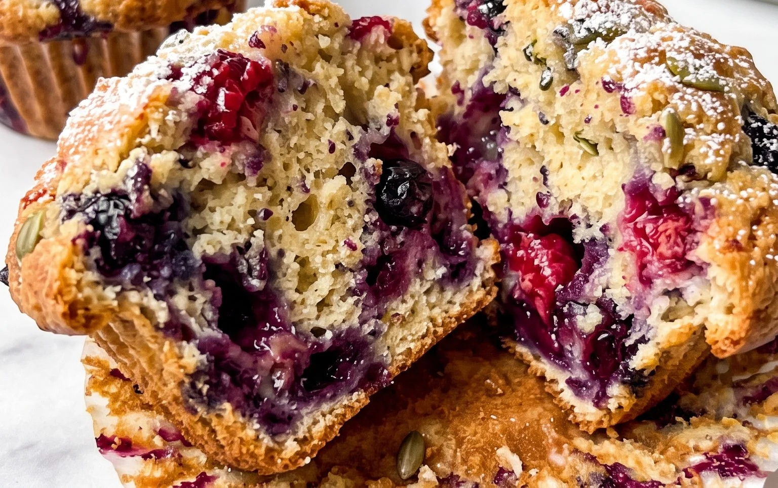 Bakery Style Mixed Berry Muffins | with Frozen Berries
