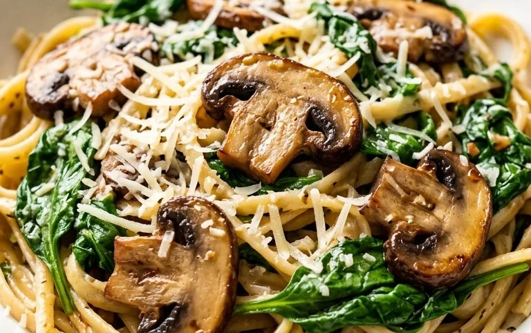 Parmesan Spinach Mushroom Pasta Skillet