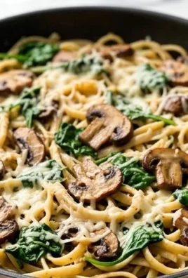 Parmesan Spinach Mushroom Pasta Skillet