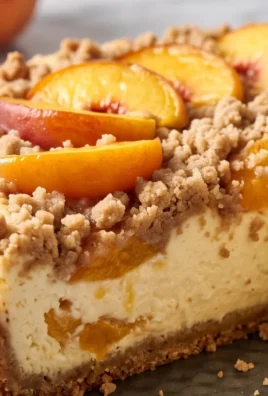 Peach Cream Cheese Cake with Streusel Topping