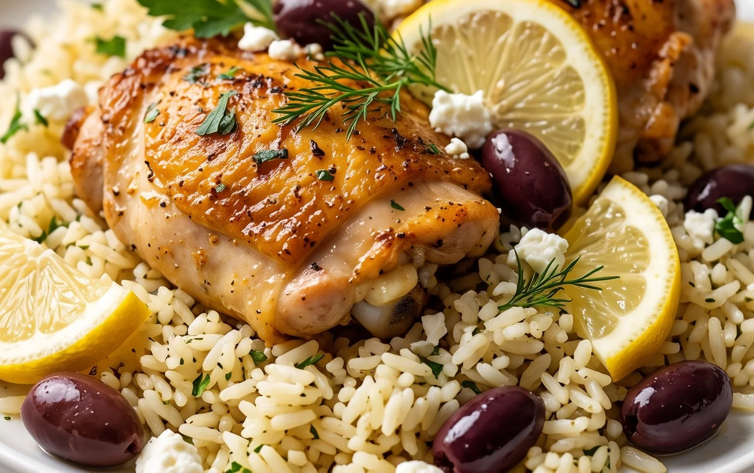 Greek Chicken and Lemon Rice (30 Minutes, One-Pot)