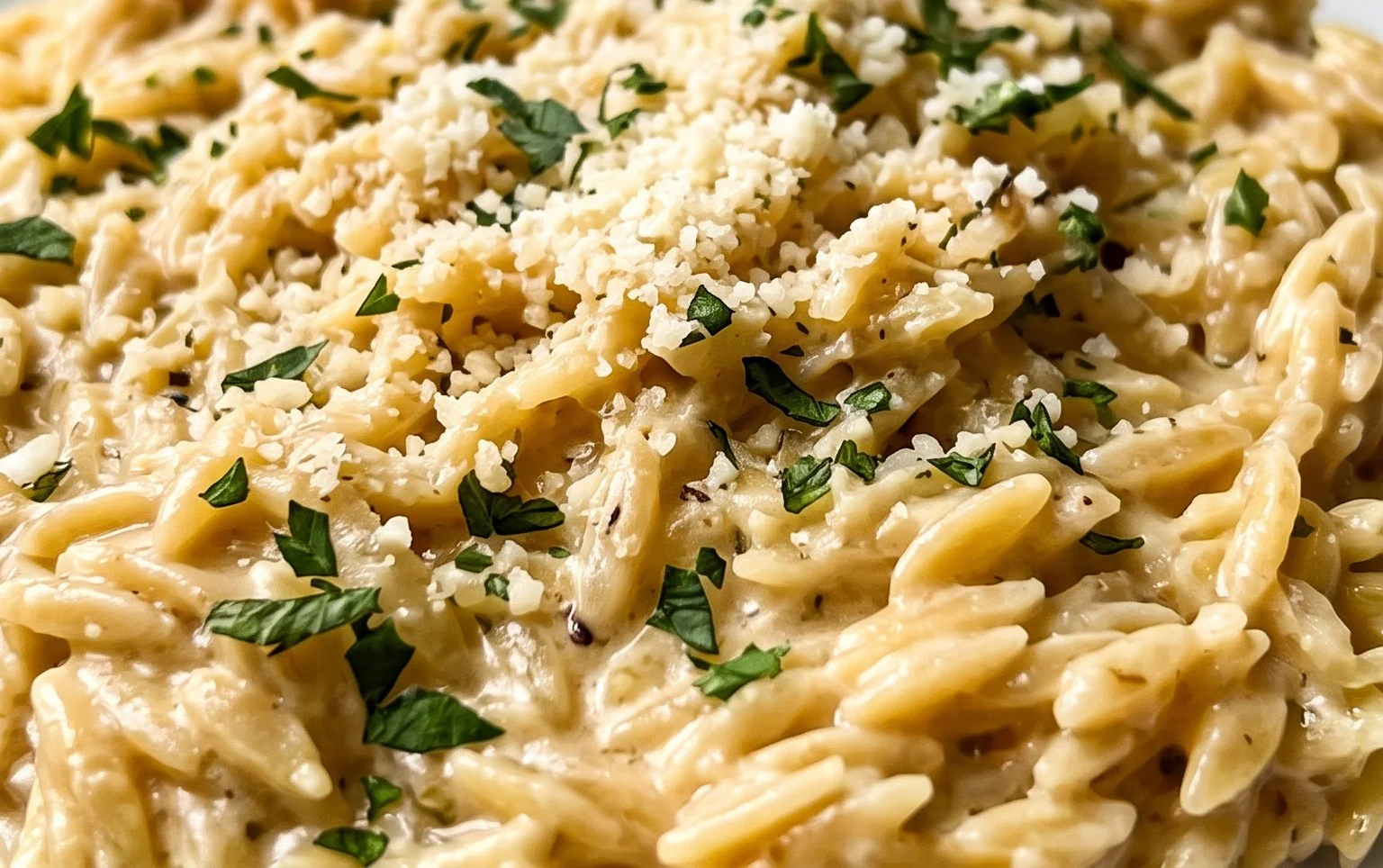 Creamy Garlic Parmesan Orzo