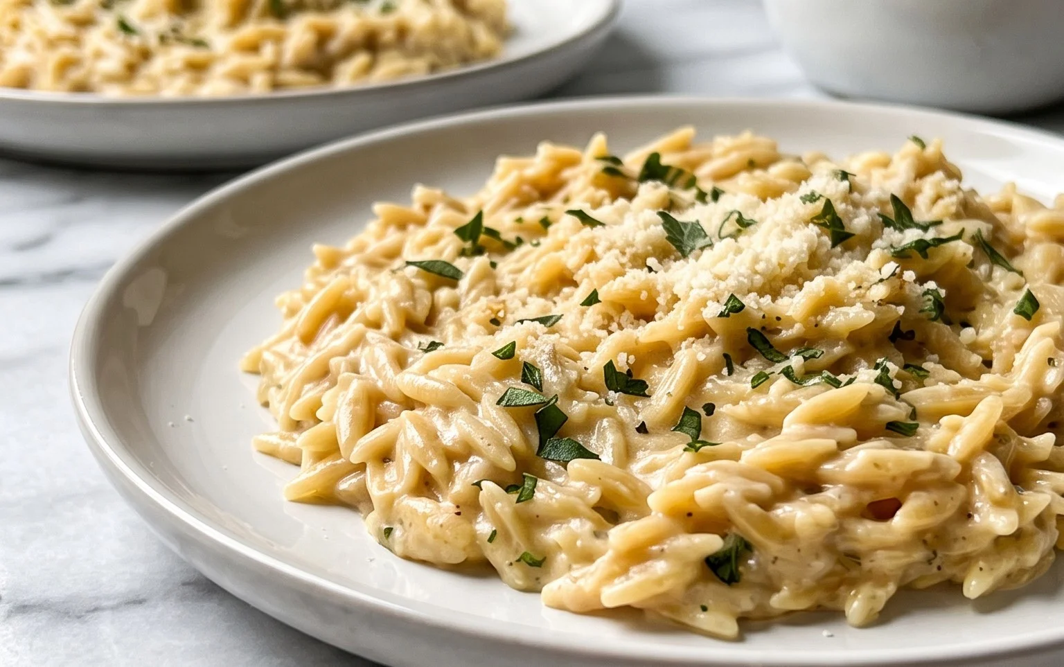 Creamy Garlic Parmesan Orzo