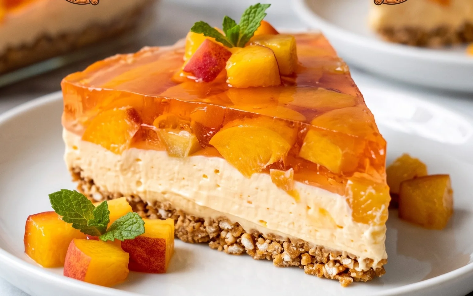 Peach Pretzel Salad Dessert