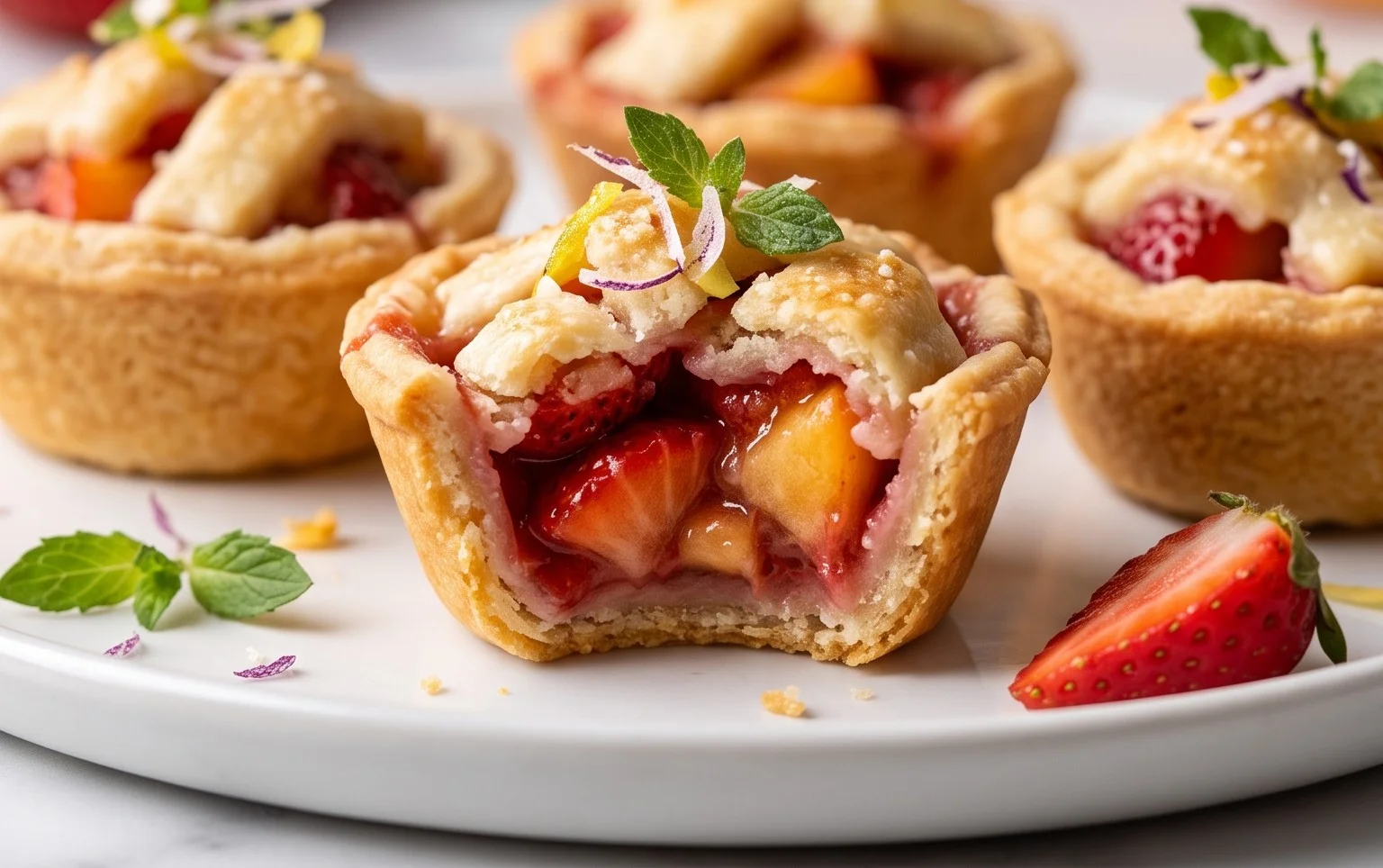 Strawberry Peach Pie Bites