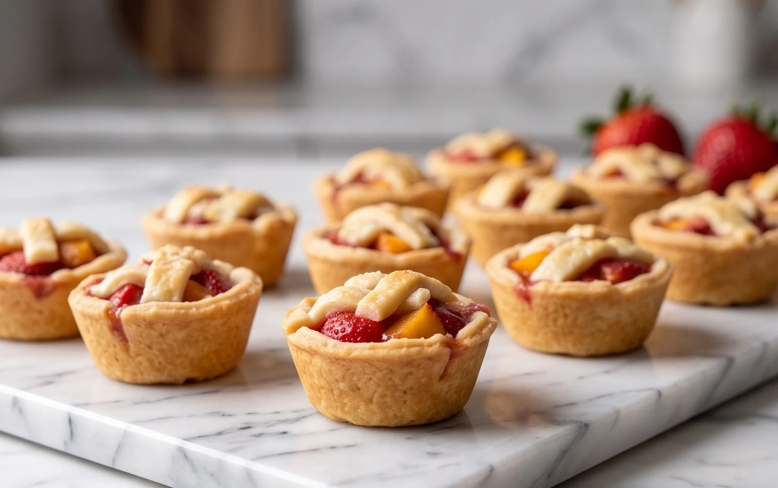 Strawberry Peach Pie Bites