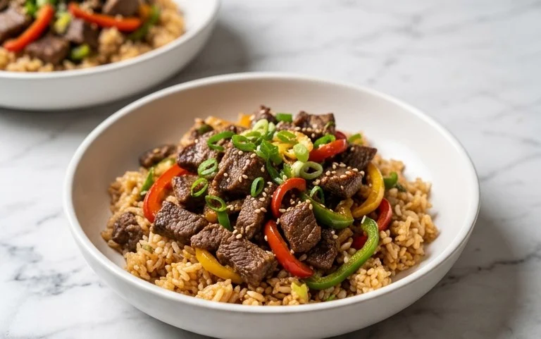 Beef Pepper Rice Bowl is a delicious meal option.