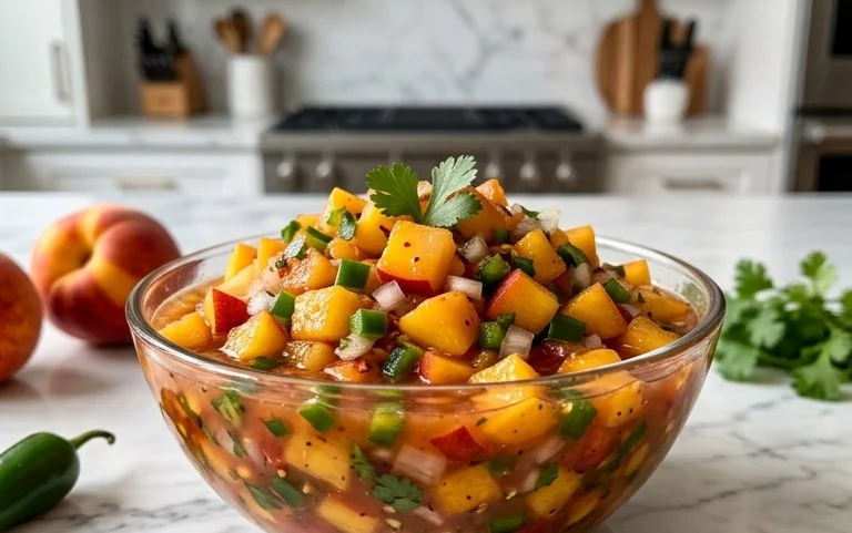 Sweet & Spicy Peach Salsa Canning Recipe