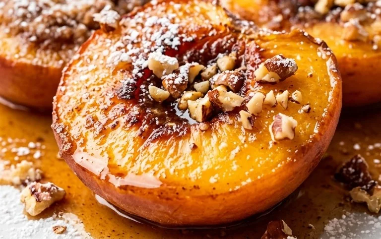 Cinnamon Sugar Baked Peaches
