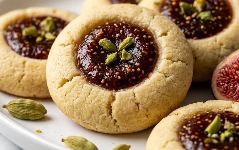 Cardamom Fig Thumbprint Cookies