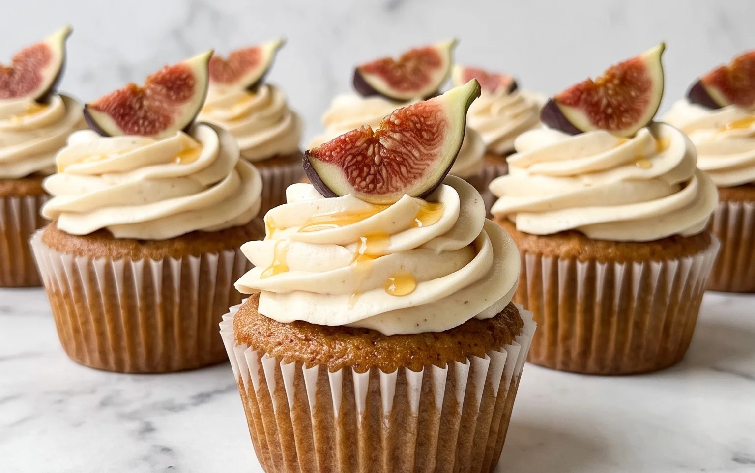 Fig Cupcakes with Honey Cream Cheese Frosting